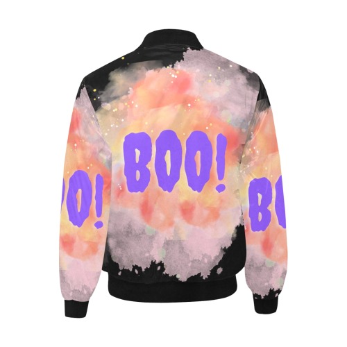 boo! All Over Print Quilted Bomber Jacket for Men (Model H33)