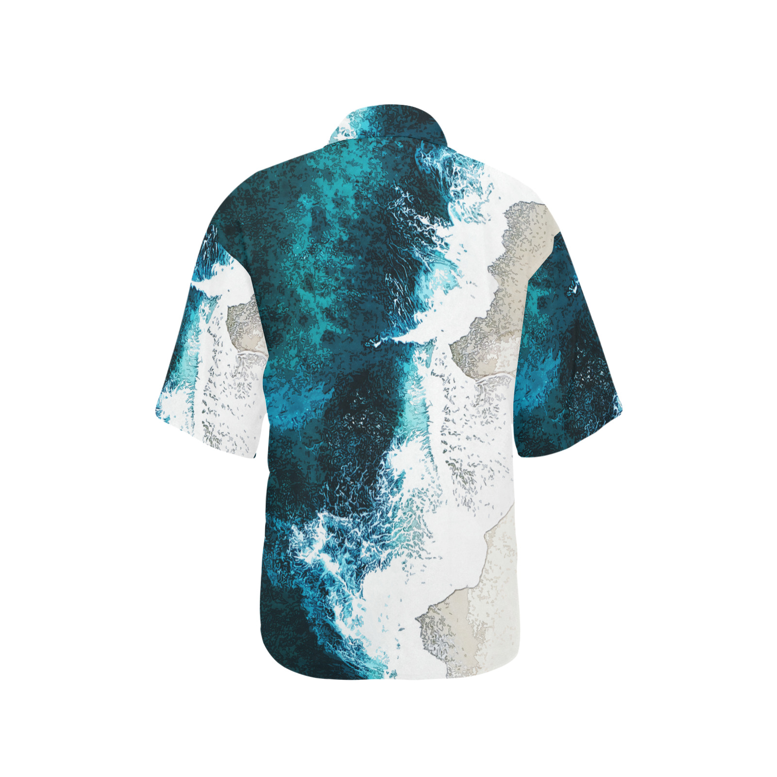 Ocean And Beach All Over Print Hawaiian Shirt for Women (Model T58)