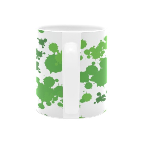 Abstract green splash pattern White Mug(11OZ)