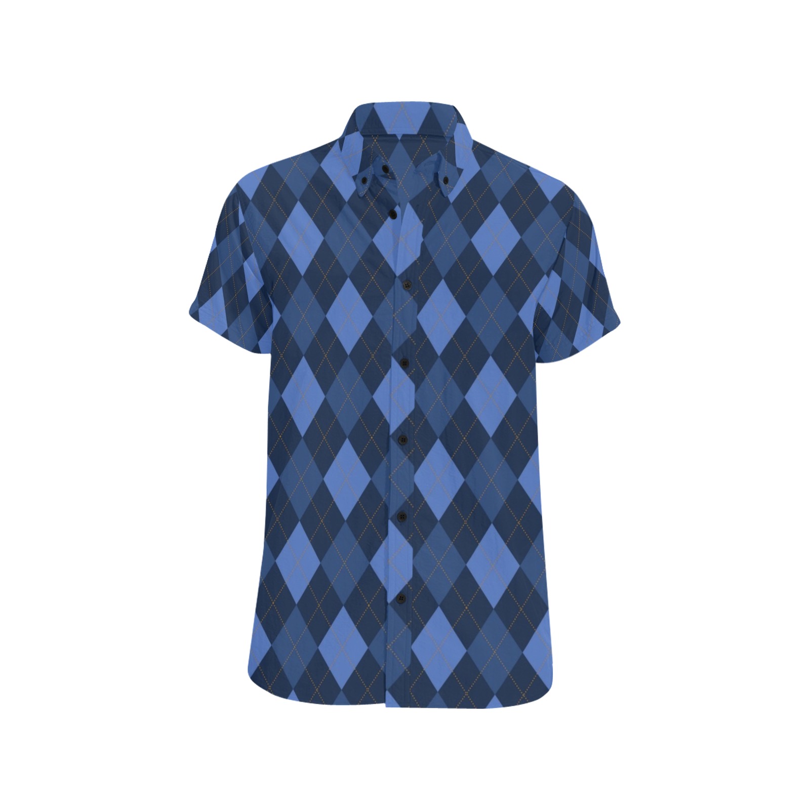 Dark Blue Men's All Over Print Short Sleeve Shirt (Model T53)