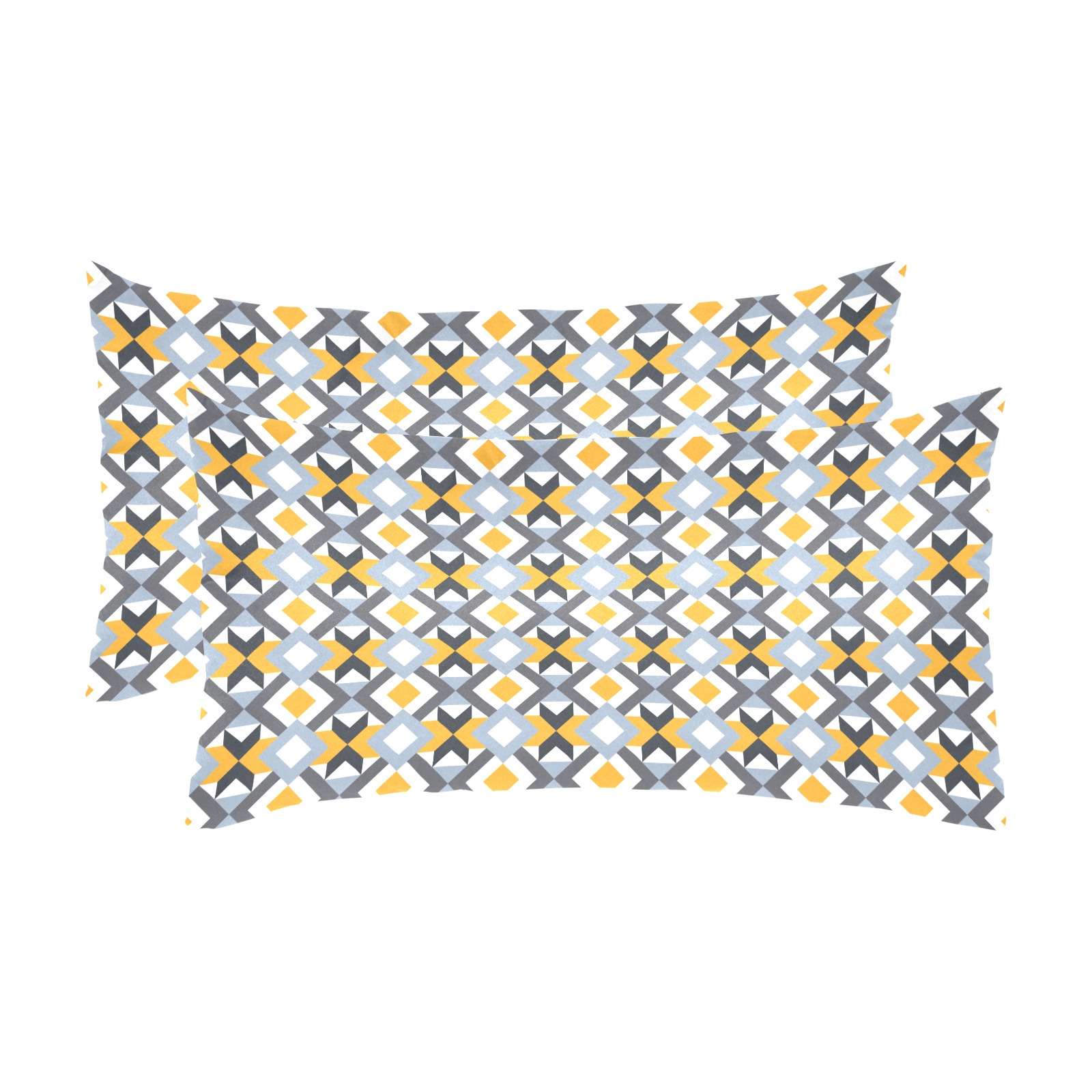 Retro Angles Abstract Geometric Pattern Custom Pillow Case 20"x 36" (One Side) (Set of 2)
