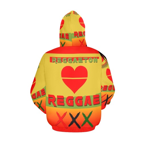 Reggaeton Love Reggae T Shirt 2770 All Over Print Hoodie for Men (USA Size) (Model H13)