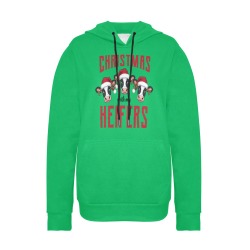 Christmas With My Heifers Women's Long Sleeve Fleece Hoodie (Model H55)