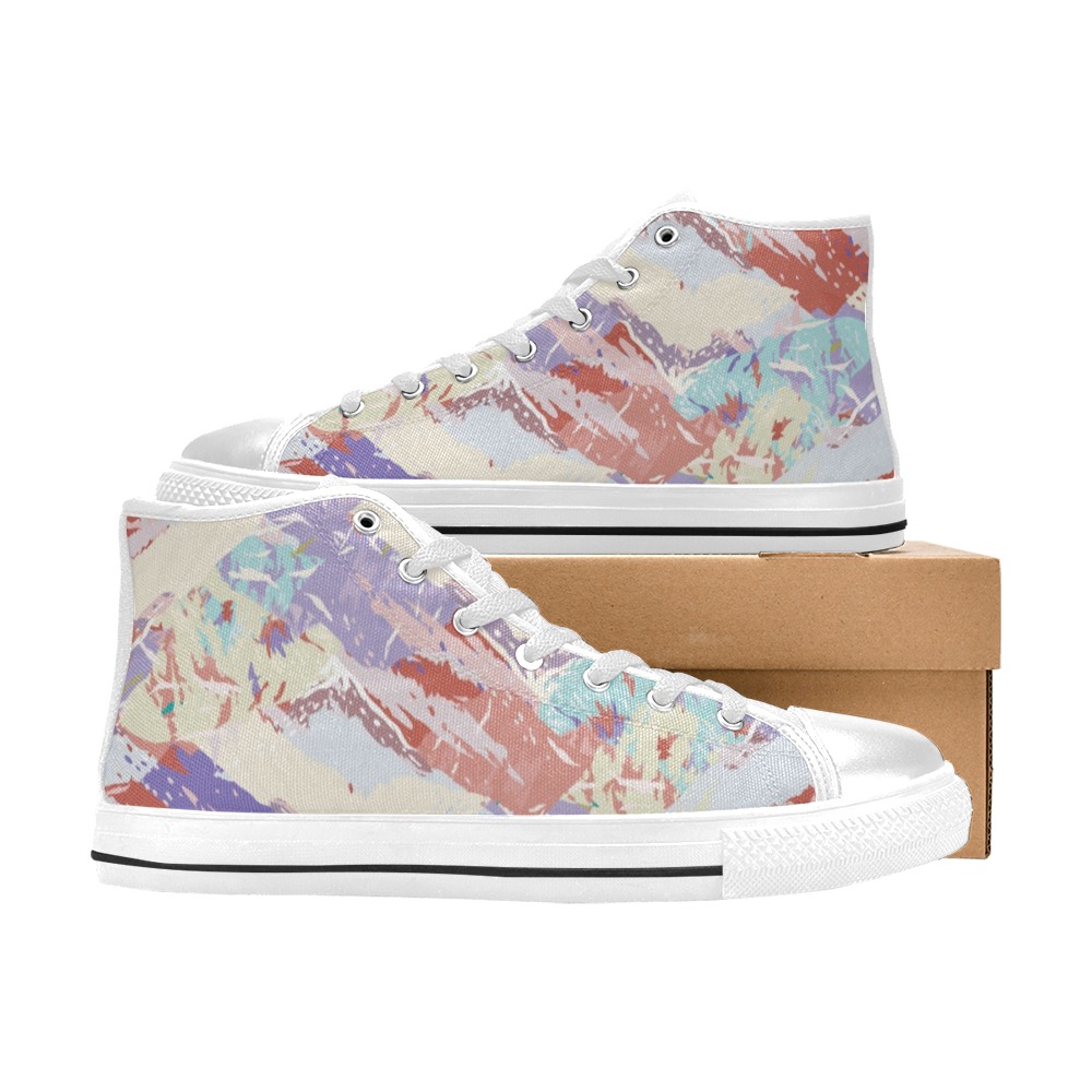 Modern abstract Mountains P Women's Classic High Top Canvas Shoes (Model 017)
