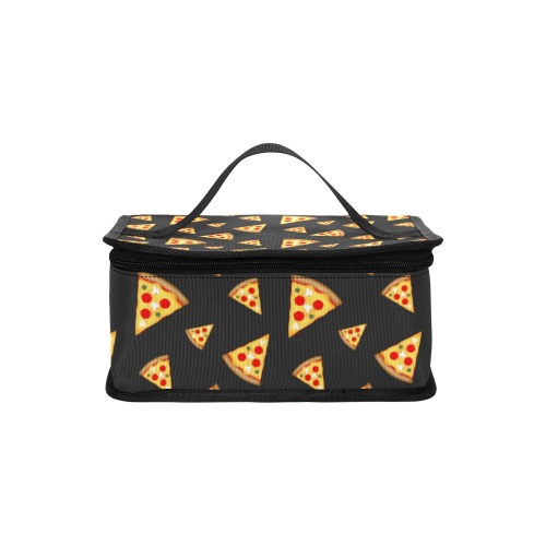 Cool and fun pizza slices dark gray pattern Portable Insulated Lunch Bag (Model 1727)
