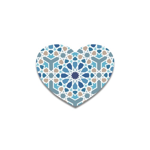 Arabic Geometric Design Pattern Heart Coaster
