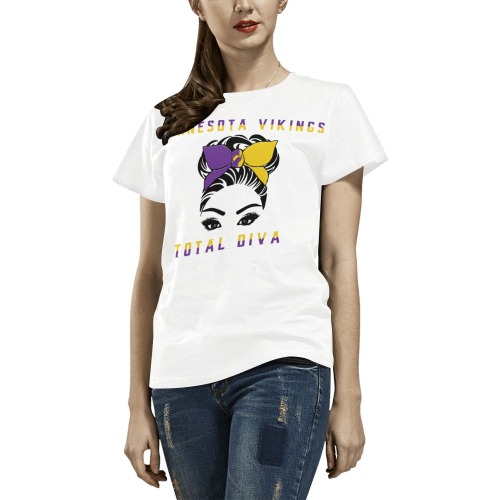 Minnesota Vikings Girl - All Over Print T-Shirt for Women (USA Size) (Model T40)