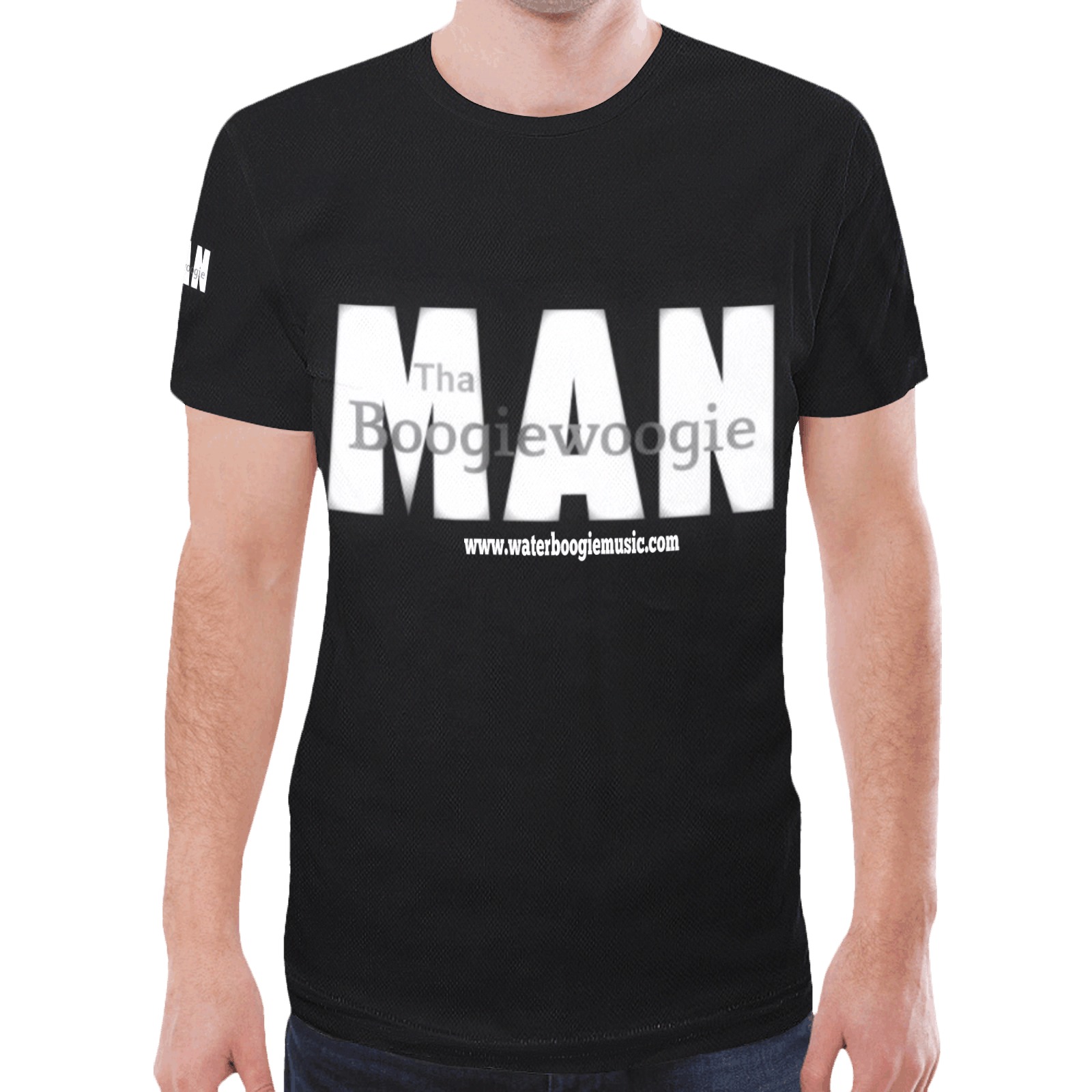 Dionio Clothing - Tha Boogiewoogie Man  Black T- Shirt (Black & White Logo) New All Over Print T-shirt for Men (Model T45)