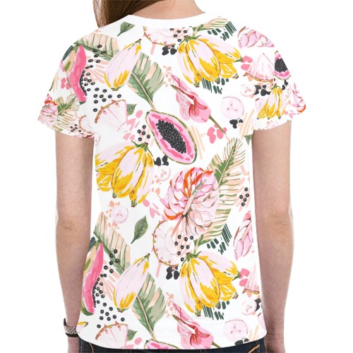 Tropical feast 07U New All Over Print T-shirt for Women (Model T45)