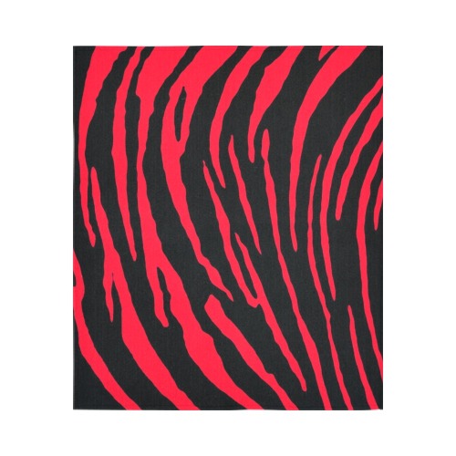 Tiger Stripes Red Cotton Linen Wall Tapestry 51"x 60"