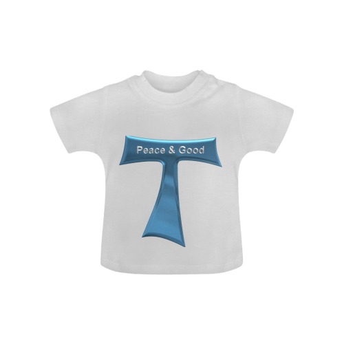 Franciscan Tau Cross Peace and Good  Blue Metallic Baby Classic T-Shirt (Model T30)