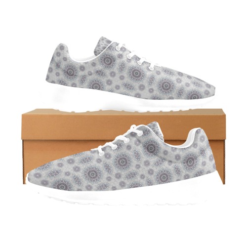 Little white floral fallen pattern Women's Athletic Shoes (Model 0200)