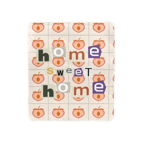 Home Sweet Home Blanket Pom Pom Fringe Blanket 30"x40"