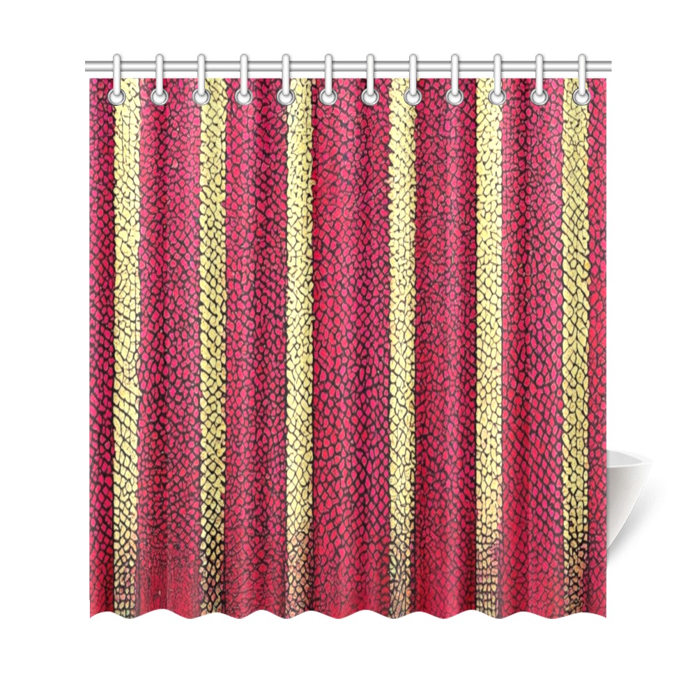 red and yellow striped Shower Curtain 69"x72"