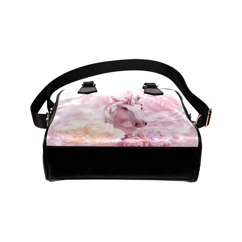 Unicorn and Pink Roses Shoulder Handbag (Model 1634)