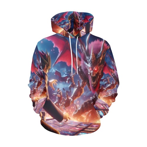 Monster Cards All Over Print Hoodie for Men (USA Size) (Model H13)