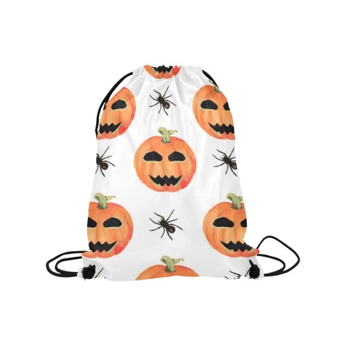 Pumpkins and Spiders Medium Drawstring Bag Model 1604 (Twin Sides) 13.8"(W) * 18.1"(H)