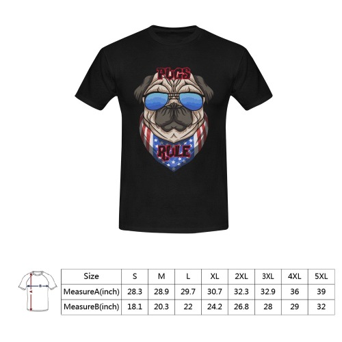 Pugs Rule Men's T-Shirt in USA Size (Front Printing Only)