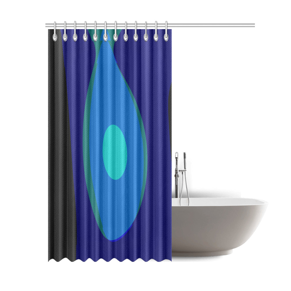 Dimensional Blue Abstract 915 Shower Curtain 69"x84"