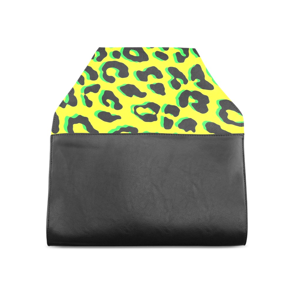 Leopard Print Yellow Clutch Bag (Model 1630)