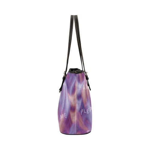 Ho'oponopono Purple Smoke Leather Tote Bag/Small (Model 1651)