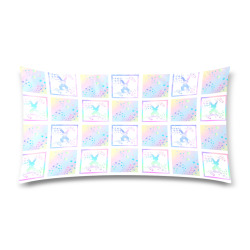 Bunny Magic Square Patch Artwork Design Rectangle Pillow Case 20"x36"(Twin Sides)