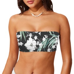 Midnight Bloom Serenity Chest Wrap Bikini Top (Model S36)