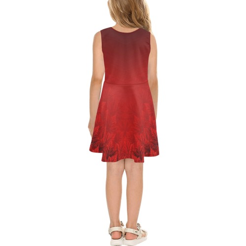 Girl's Canadian Maple Leaf Dresses Girls' Sleeveless Sundress (Model D56)