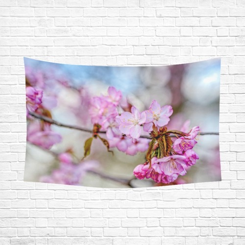 Beautiful pink sakura cherry blossoms in spring.