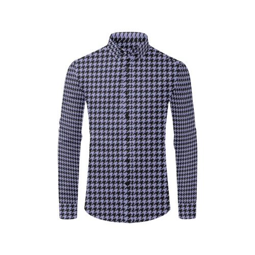 Houndstooth Gray and Black Men's All Over Print Casual Dress Shirt (Model T61)