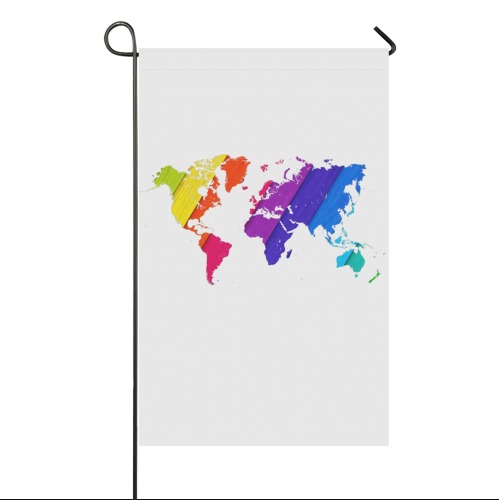 world map rainbow love Garden Flag 36''x60'' (Without Flagpole)