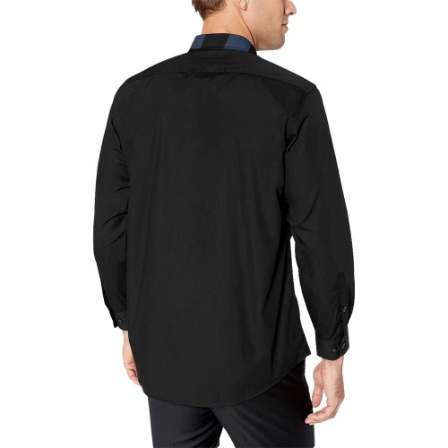 black wp Men's All Over Print Casual Dress Shirt (Model T61)