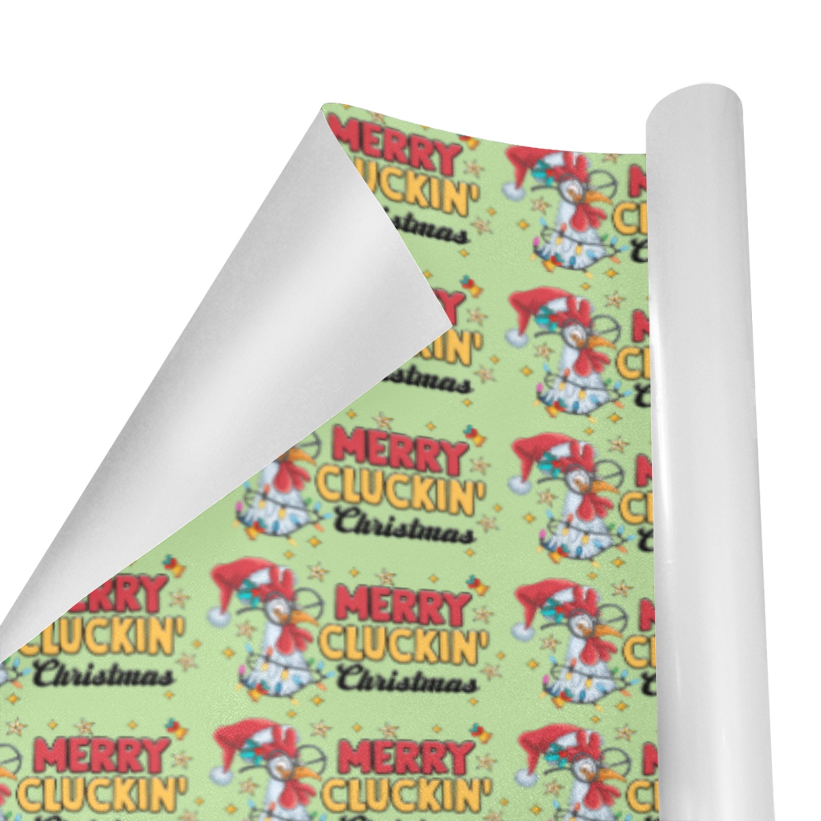 Merry Cluckin Chistmas Gift Wrapping Paper 58"x 23" (1 Roll)