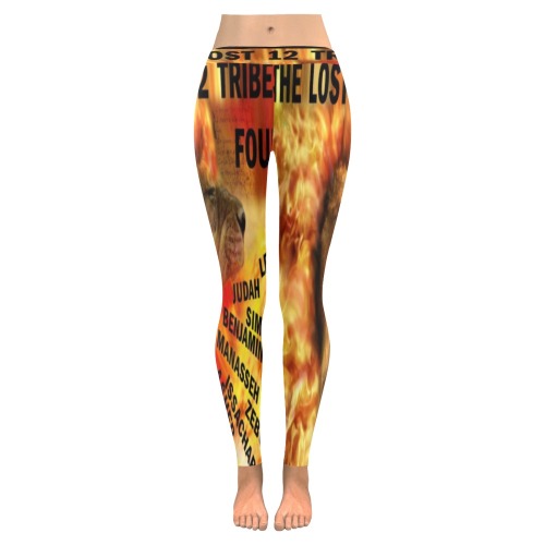 LOST 12 TRIBES FOUND PRINT LEGGINGS Women's Low Rise Leggings (Invisible Stitch) (Model L05)