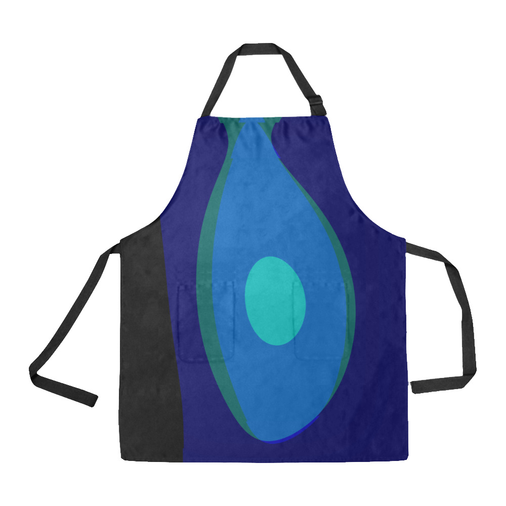 Dimensional Blue Abstract 915 All Over Print Apron