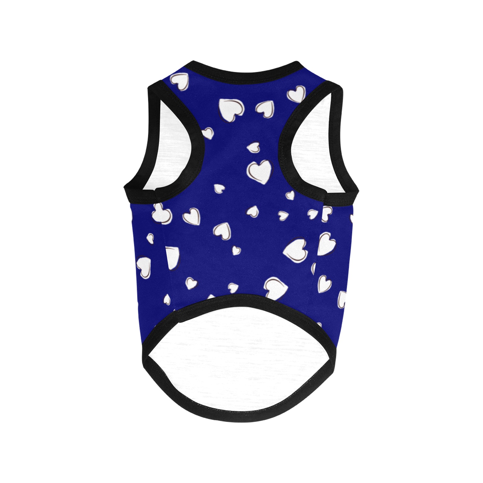 White Hearts Floating on Blue All Over Print Pet Tank Top