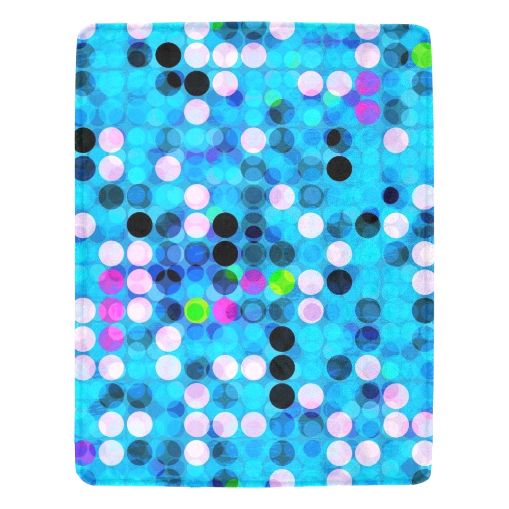 Colorful Blue Dots Ultra-Soft Micro Fleece Blanket 54"x70"