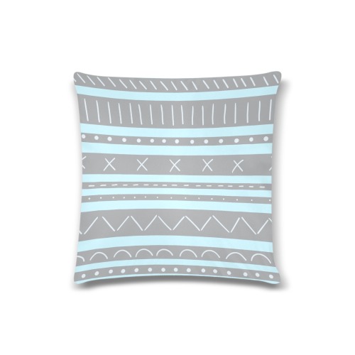 Simple Tribal - Blue Custom Zippered Pillow Case 16"x16"(Twin Sides)