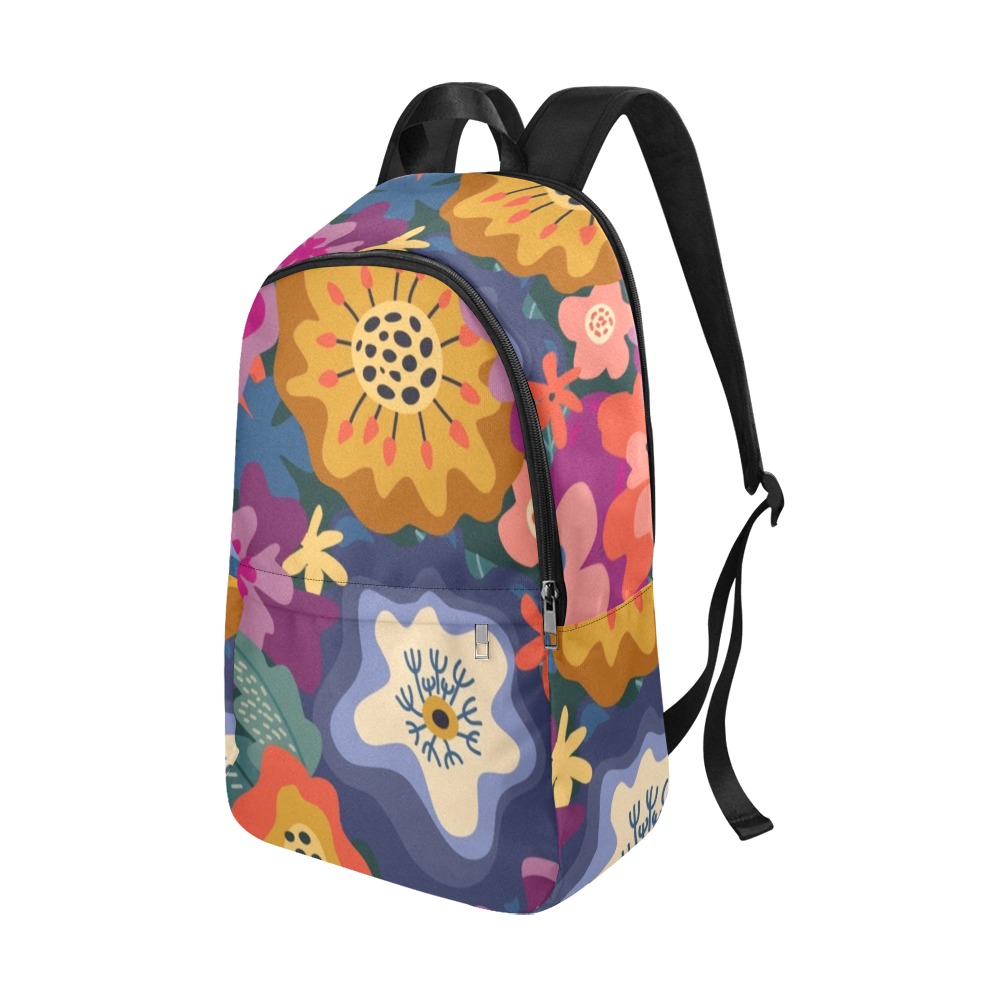 Colorful Abstract Floral Fabric Backpack for Adult (Model 1659)