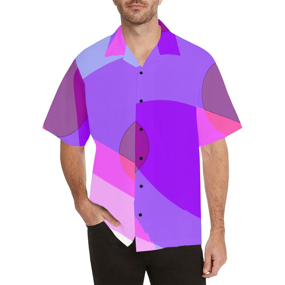 Purple Retro Groovy Abstract 409 Hawaiian Shirt (Model T58)