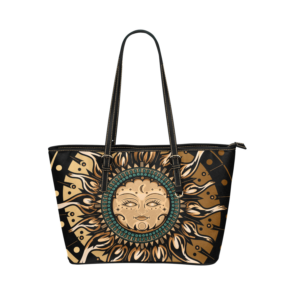 Sun Goddess Leather Tote Bag/Small (Model 1651)