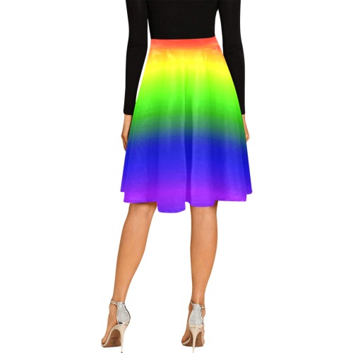 rainbow side Melete Pleated Midi Skirt (Model D15)