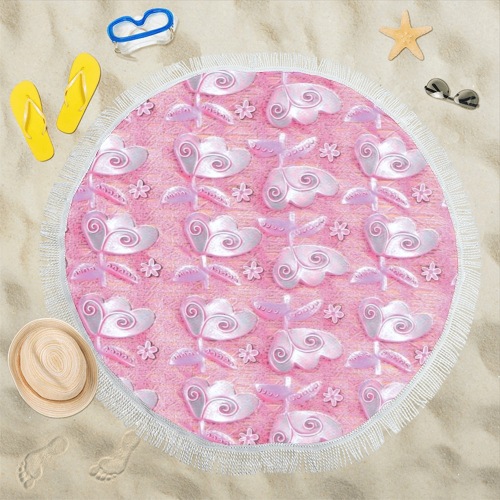 Cool in pink Circular Beach Shawl 59"x 59"