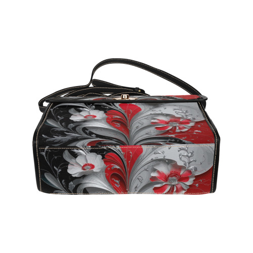 Falcon Bloom Art Nouveau Elegance Waterproof Canvas Bag-Black (All Over Print) (Model 1641)