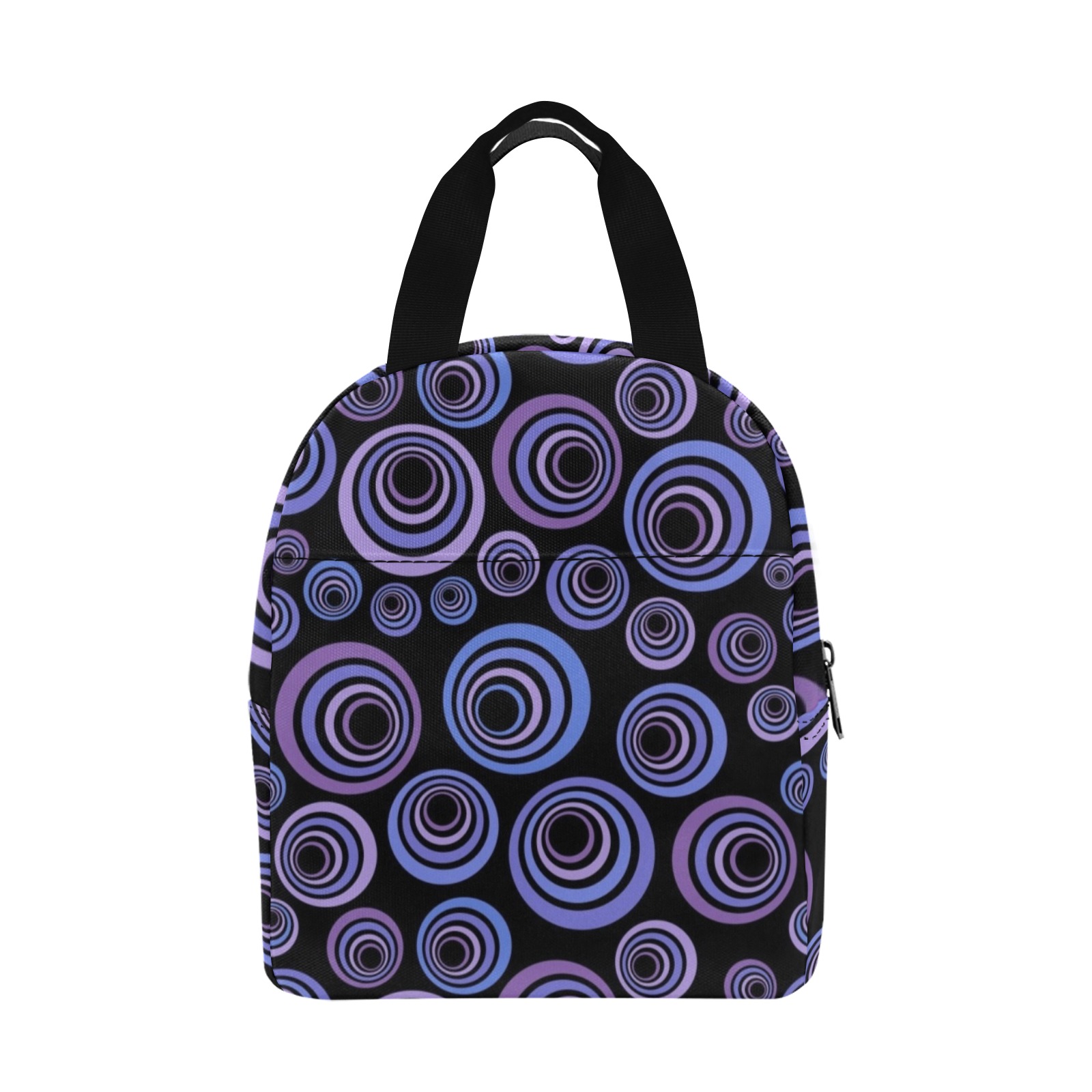 Retro Psychedelic Pretty Purple Pattern Zipper Lunch Bag (Model 1720)