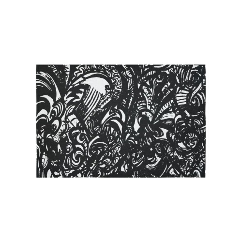 Black and white Abstract graffiti Home Range Cotton Linen Wall Tapestry 60"x 40"