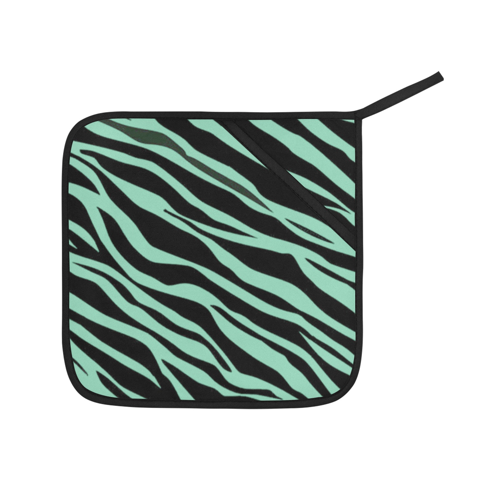 Mint Green Zebra Stripes Pot Holder (2pcs)