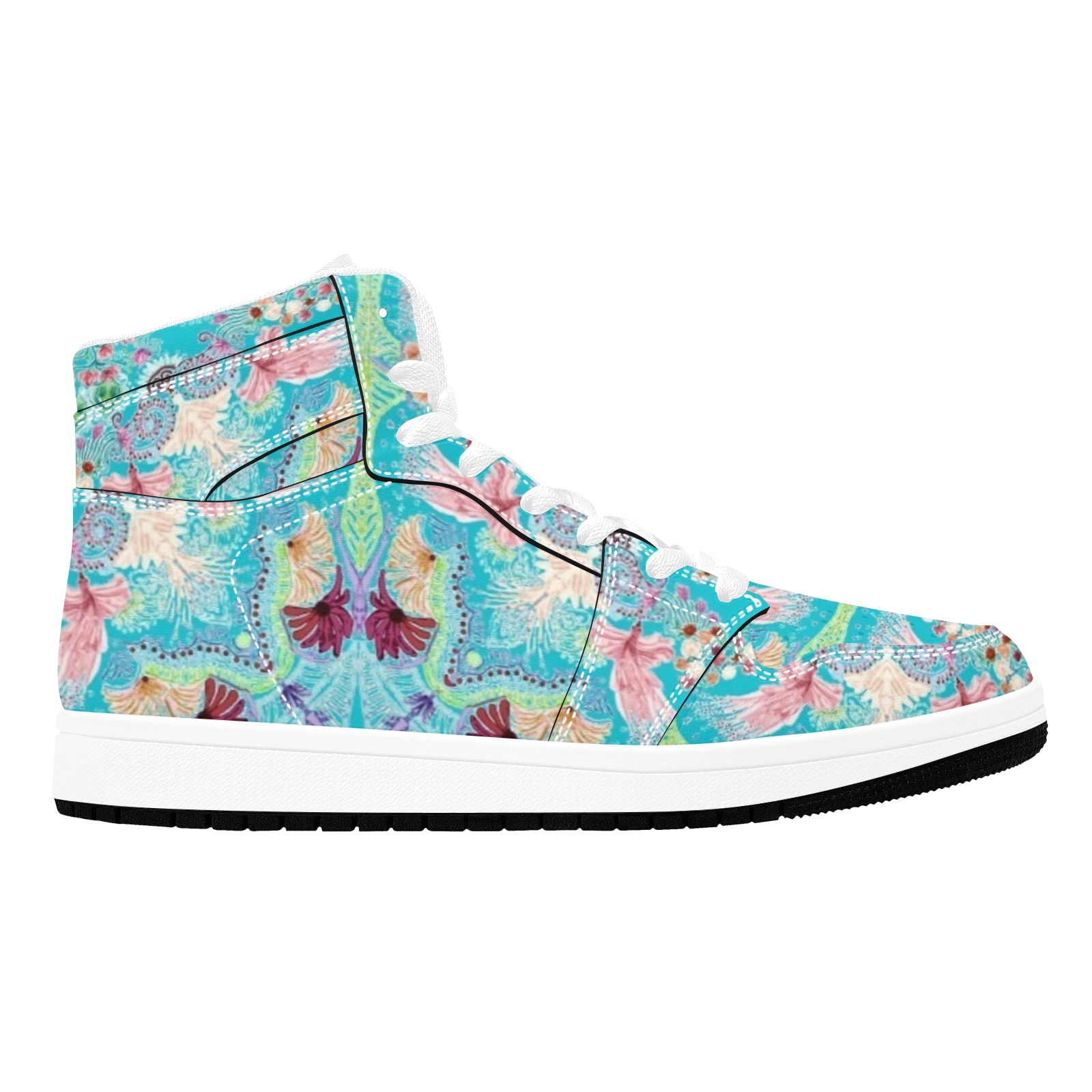 sweet nature-background blue Men's High Top Sneakers (Model 20042)