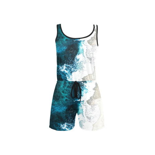 Ocean And Beach All Over Print Short Jumpsuit