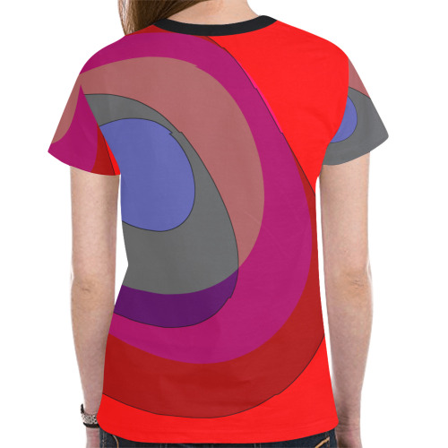 Red Abstract 714 New All Over Print T-shirt for Women (Model T45)